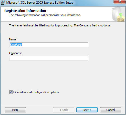 SQL Server 2005 Express SP3 Imagen 9