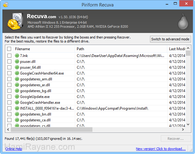 Recuva 1.53.1087 Картинка 11