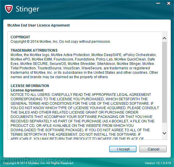 McAfee Labs Stinger 12.1.0.3164 Antivirus Resim 1