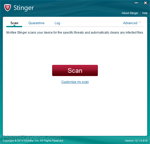 McAfee Labs Stinger 12.1.0.3164 Antivirus Image 2