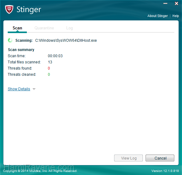 McAfee Labs Stinger 12.1.0.3164 Antivirus 絵 3