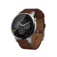 ساعت هوشمند موتورولا مدل موتو 360 نسل دوم سایز 46 میلی متر با بند چرمی قهوه ای Motorola Moto 360 (2nd Gen) Mens 46mm Silver with Cognac Leather