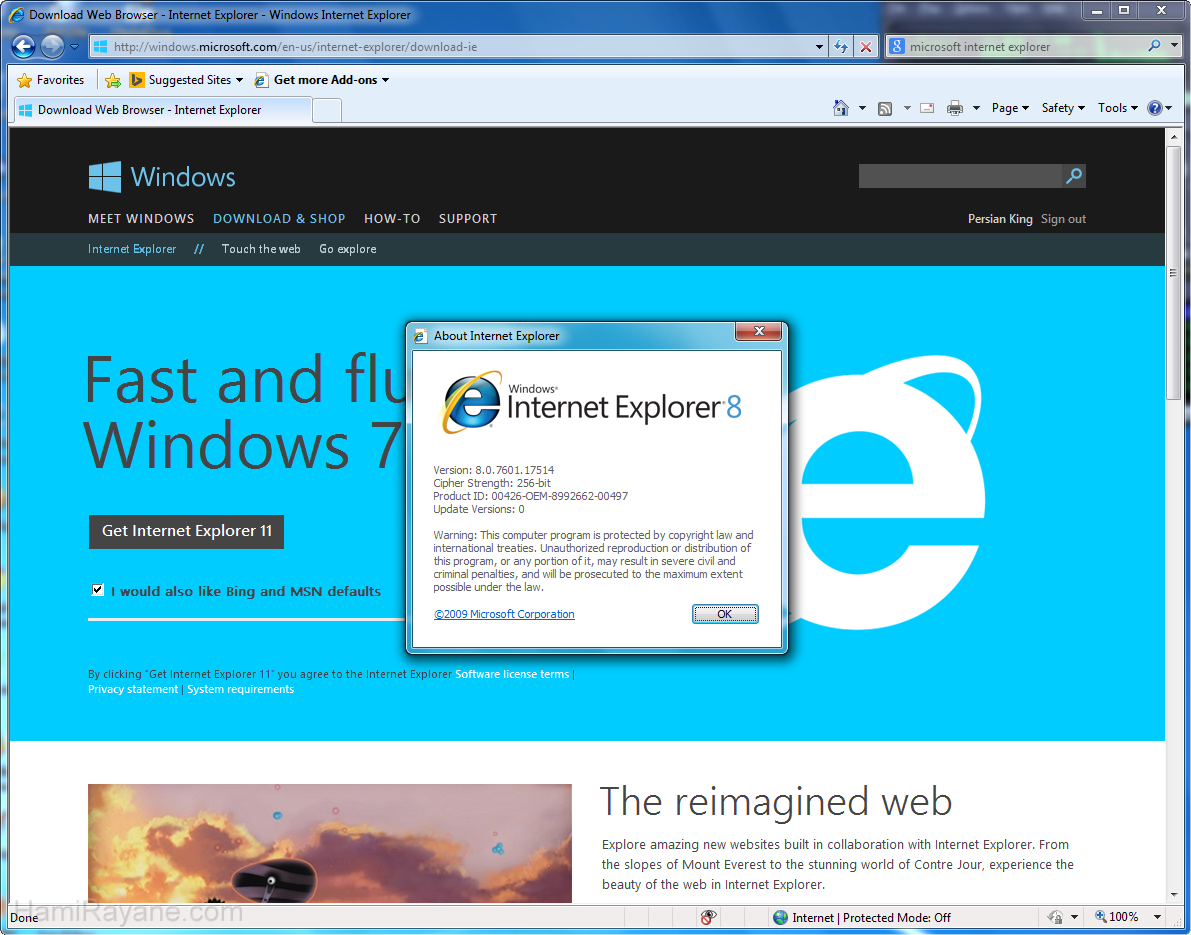 Internet Explorer 11.0 Windows 7 64